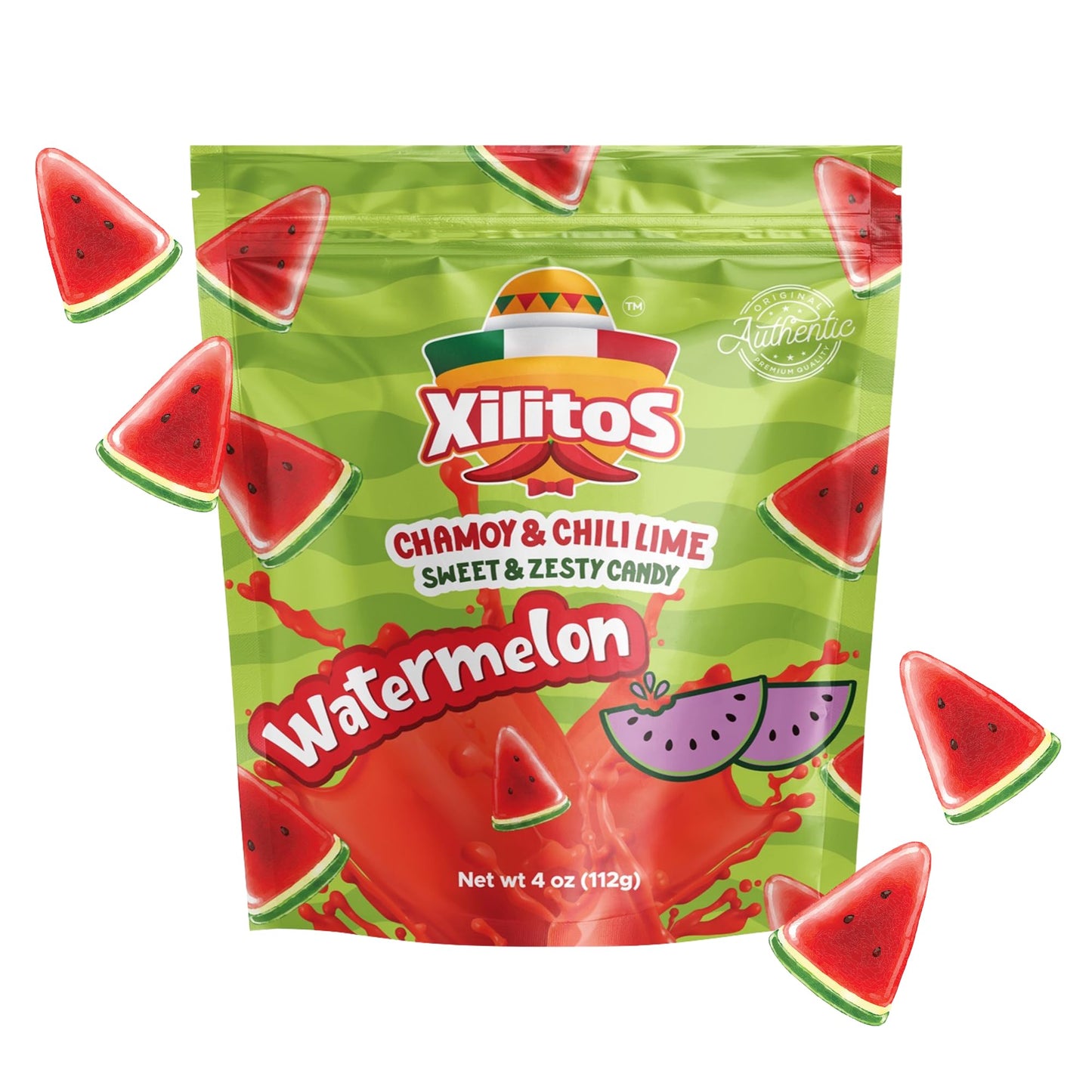 Mexican Candy Watermelon Chamoy Candy Gummies Spicy Sweet & Zesty Watermelon Gummy With Chamoy Chili Lime A Unique Mexican Snack For Spicy Sweets Lovers Gluten-Free Xilitos By Cosmic Freeze