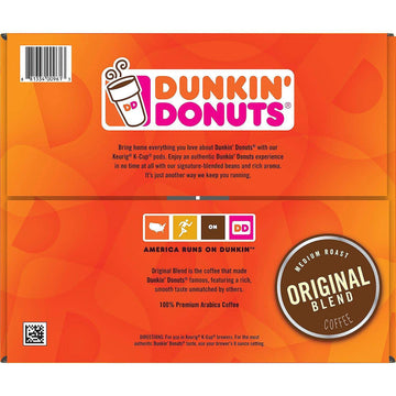 Dunkin' Donuts Original Blend Coffee K-Cup Pods, Box Of 72 Count