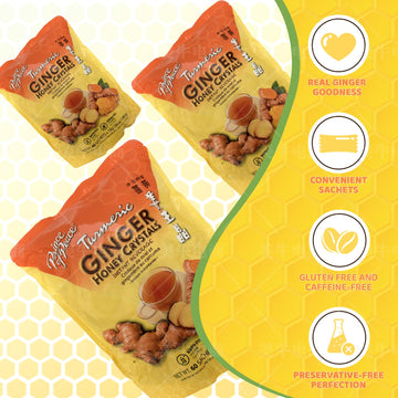 Prince Of Peace Instant Ginger Honey Crystals, Twin Packs - Instant Hot Or Cold Beverage That Soothes Throat - Easy To Brew - Dr