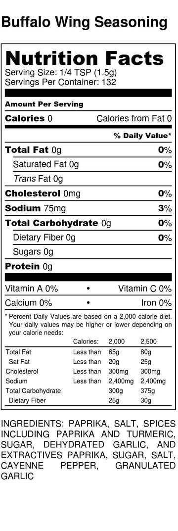 June Moon Spice Company Buffalo Chicken Wing Seasoning, Calorie Free, Fat Free, 5.5 Fl Oz Shaker