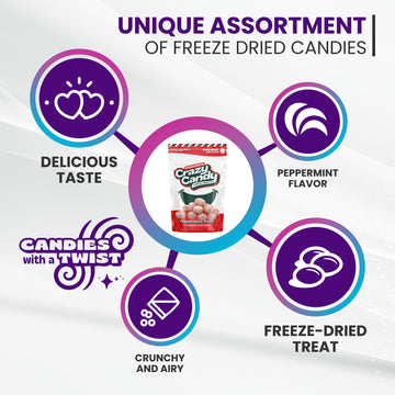 Andersen'S Crazy Candy Freeze Dried Candy - Freeze Dried Peppermint Puffs, 2.5 Ounces
