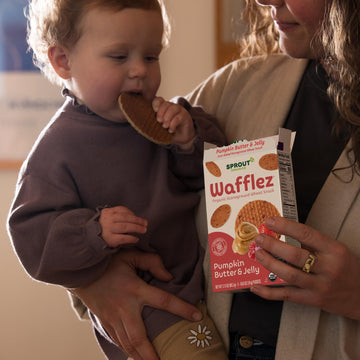 Sprout Organic Baby Food, Stage 4 Toddler Snacks, Pumpkin Butter & Jelly Wafflez, Single Serve Waffles (50 Count),5 Count (Pack