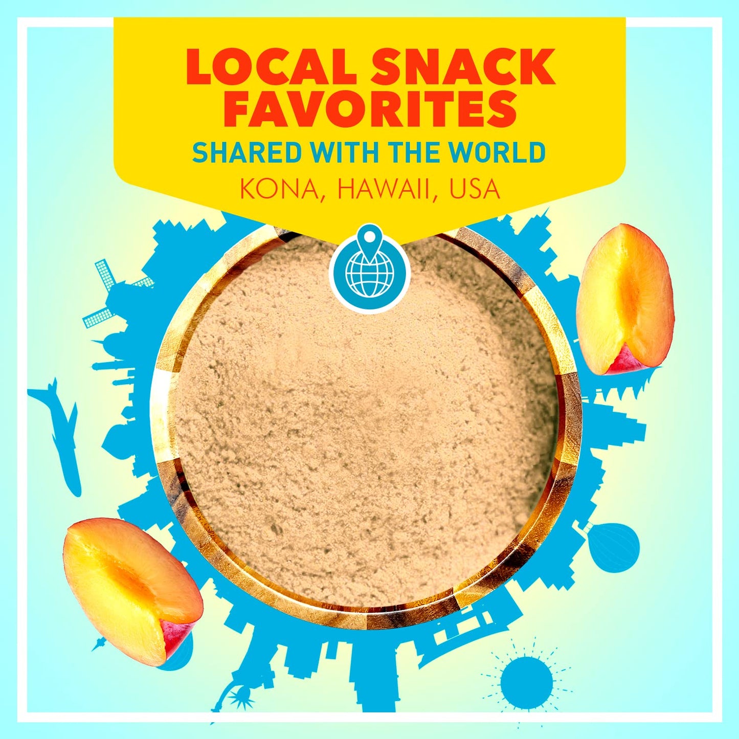 Snack Hawaii Authentic Li Hing Mui Powder - Sweet & Sour Dried Plum Powder - 2.5 Ounce (3 Pack) - White, Red