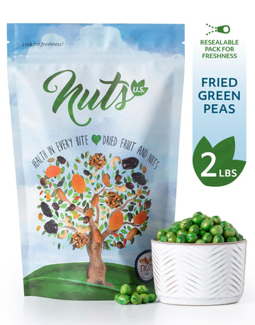 Nuts U.S. – Green Peas | Fried And Sea Salted| Non Gmo And Gluten Free | Fresh And Delicious | Green Peas In Resealable Bags!!! (2 Lbs)