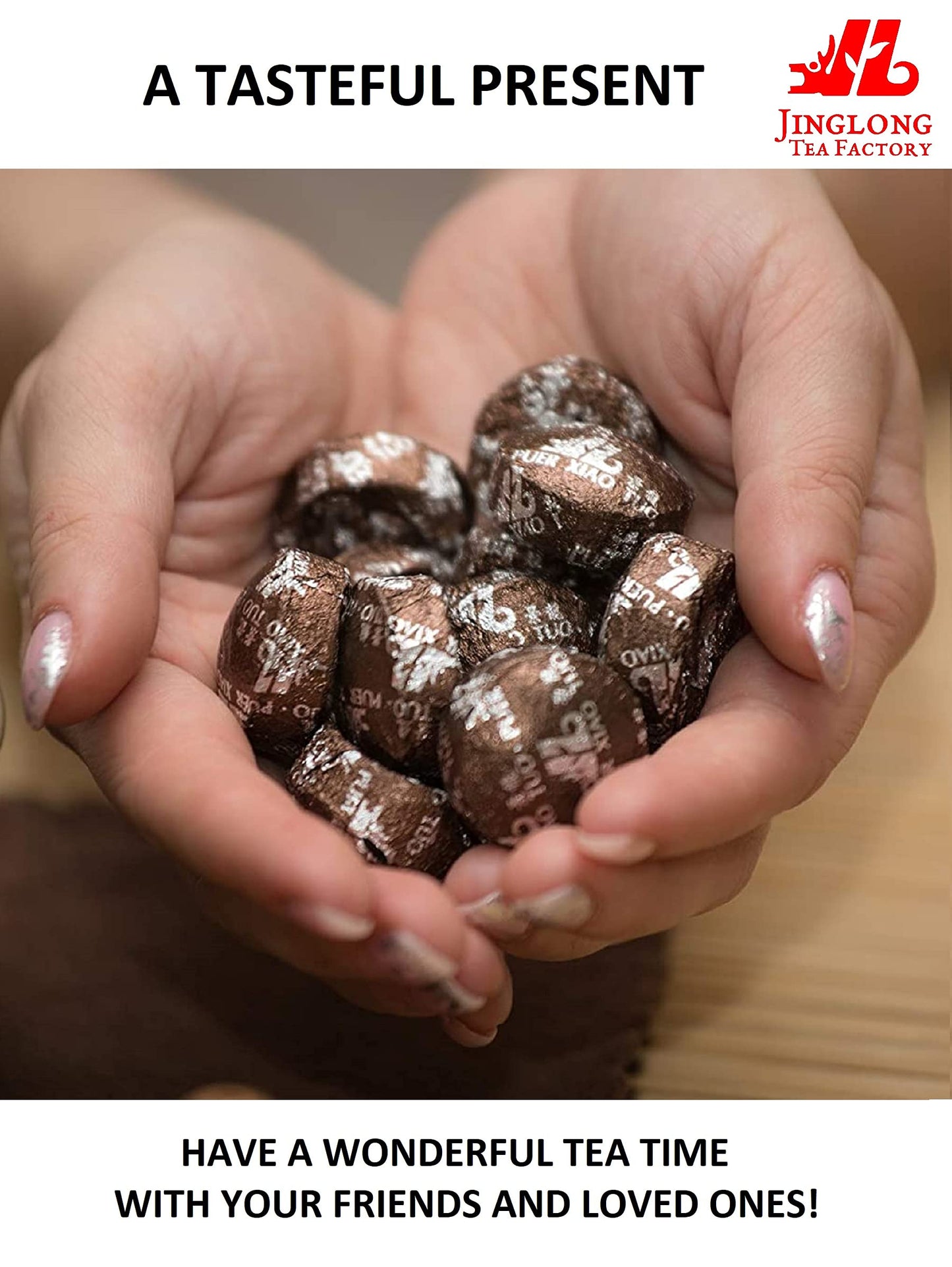 Jinglong Tea Factory - Puerh Tea Mini Tea Cakes (25 Pcs) Ripe Mini Tuocha (4.4 Ounce)