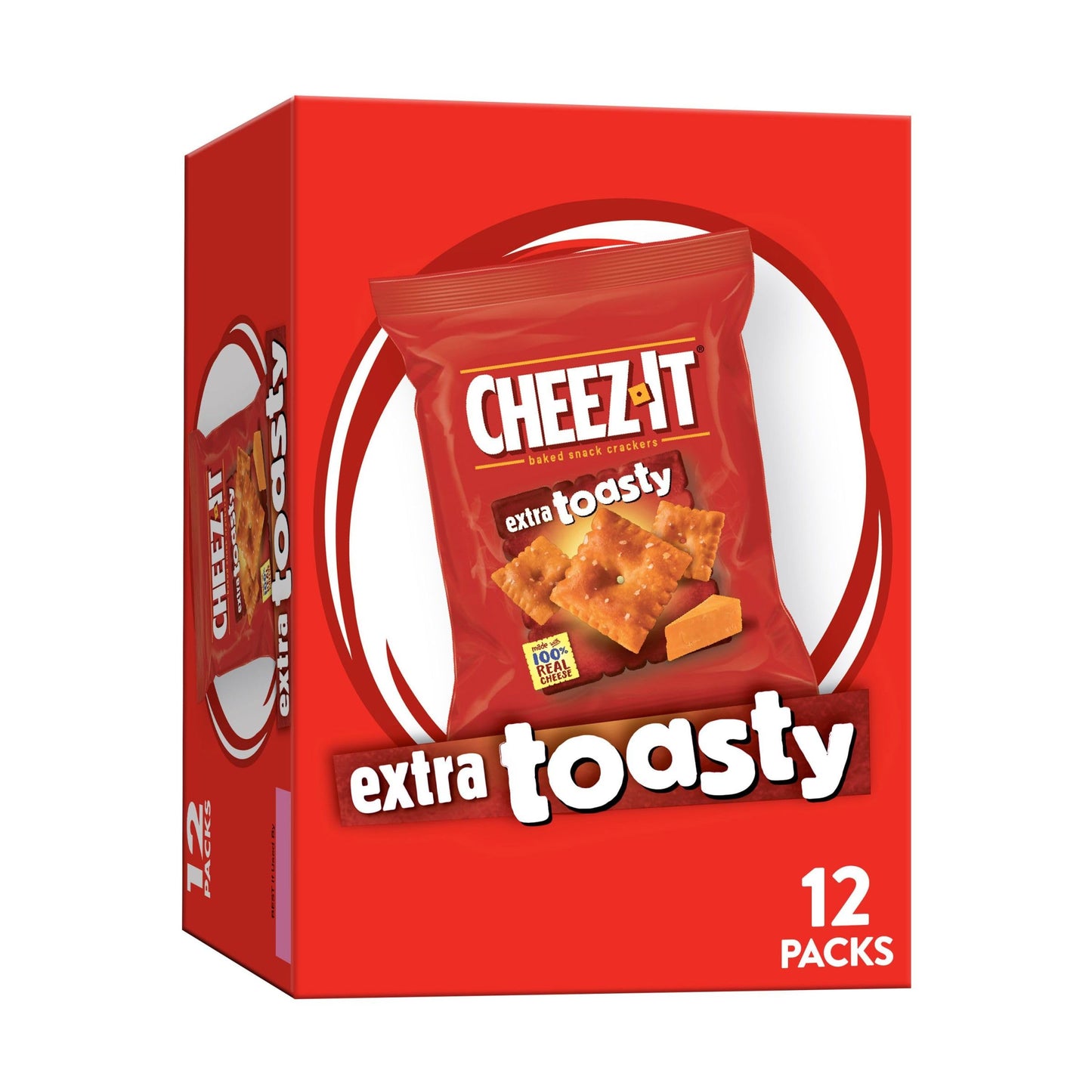 Cheez-It Cheese Crackers, Baked Snack Crackers, Office And Kids Snacks, Extra Toasty, 12Oz Box (12 Packs)