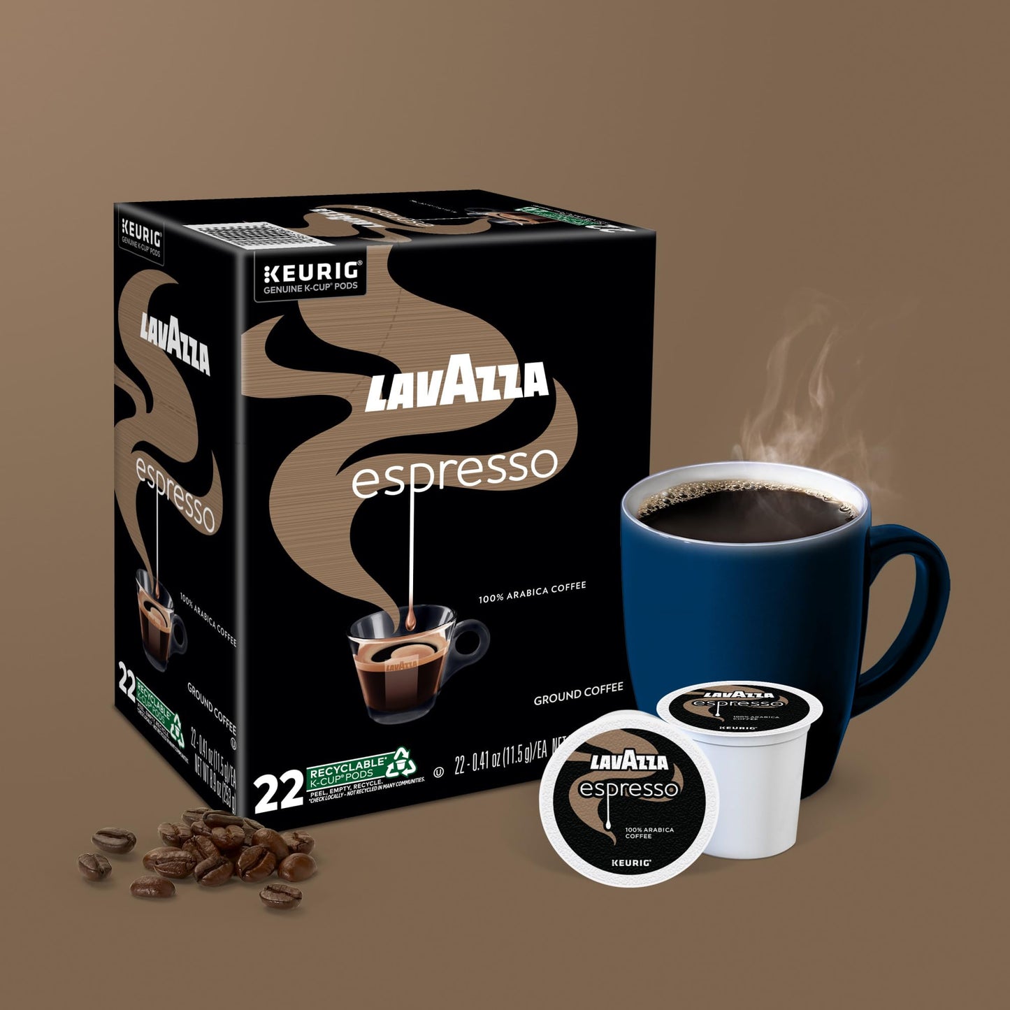 Lavazza Espresso, Single-Serve Keurig K-Cup Pods, Medium Roast Coffee, 88-Count Box (4 Packs of 22)
