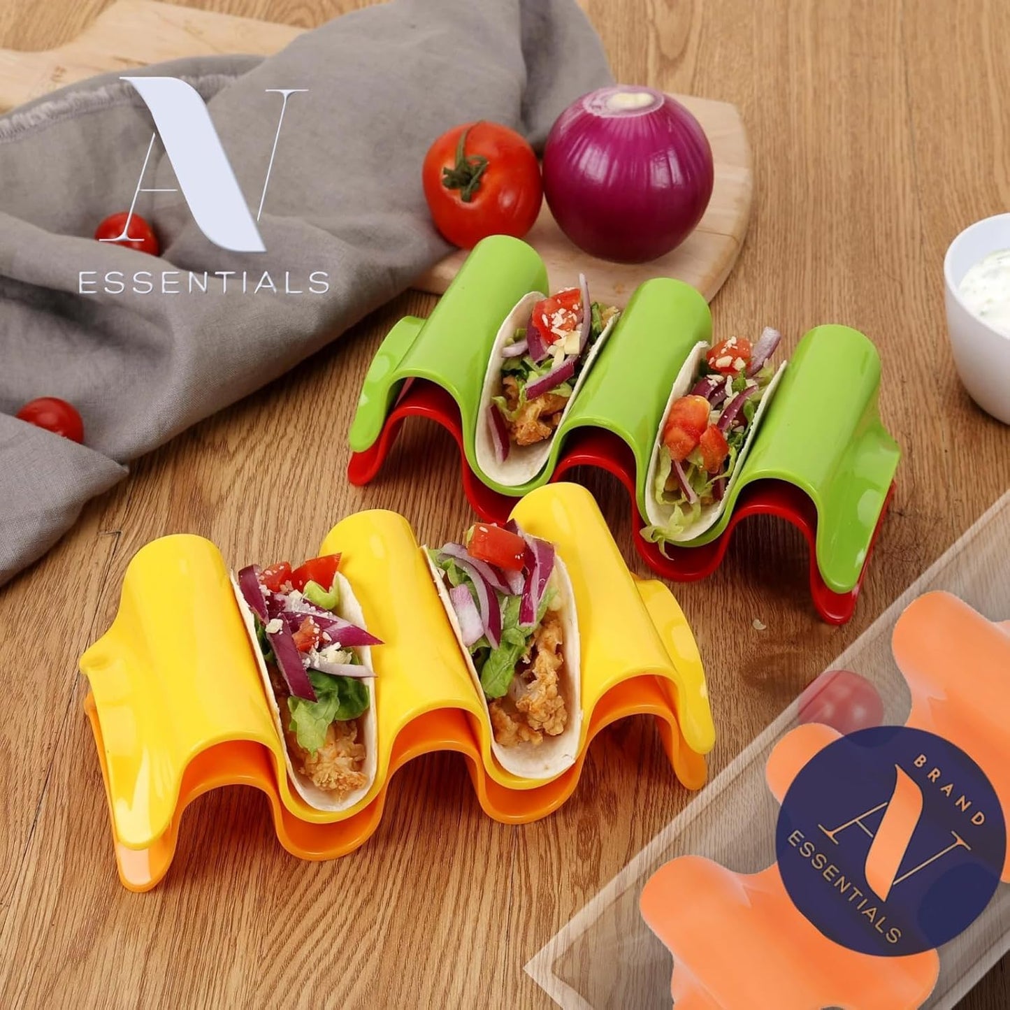 Taco Bell - Lavinia Essential Bundle: 4-Pack of Fire Sauce, 7.5 oz Glass Bottle + 1 Utility Prop.