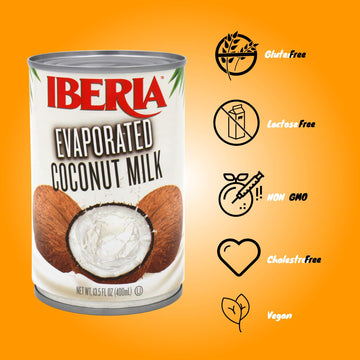 Iberia Lactose Free Evaporated Coconut Milk, 13.5 Fl Oz (Pack of 12)