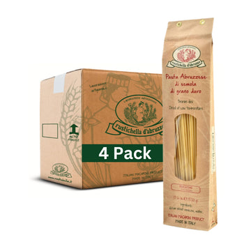 Rustichella d Abruzzo Bucatini (Pack of 4), 500g Each - Classic Italian Pasta with a Hole - Perfect for Amatriciana Sauce - Art