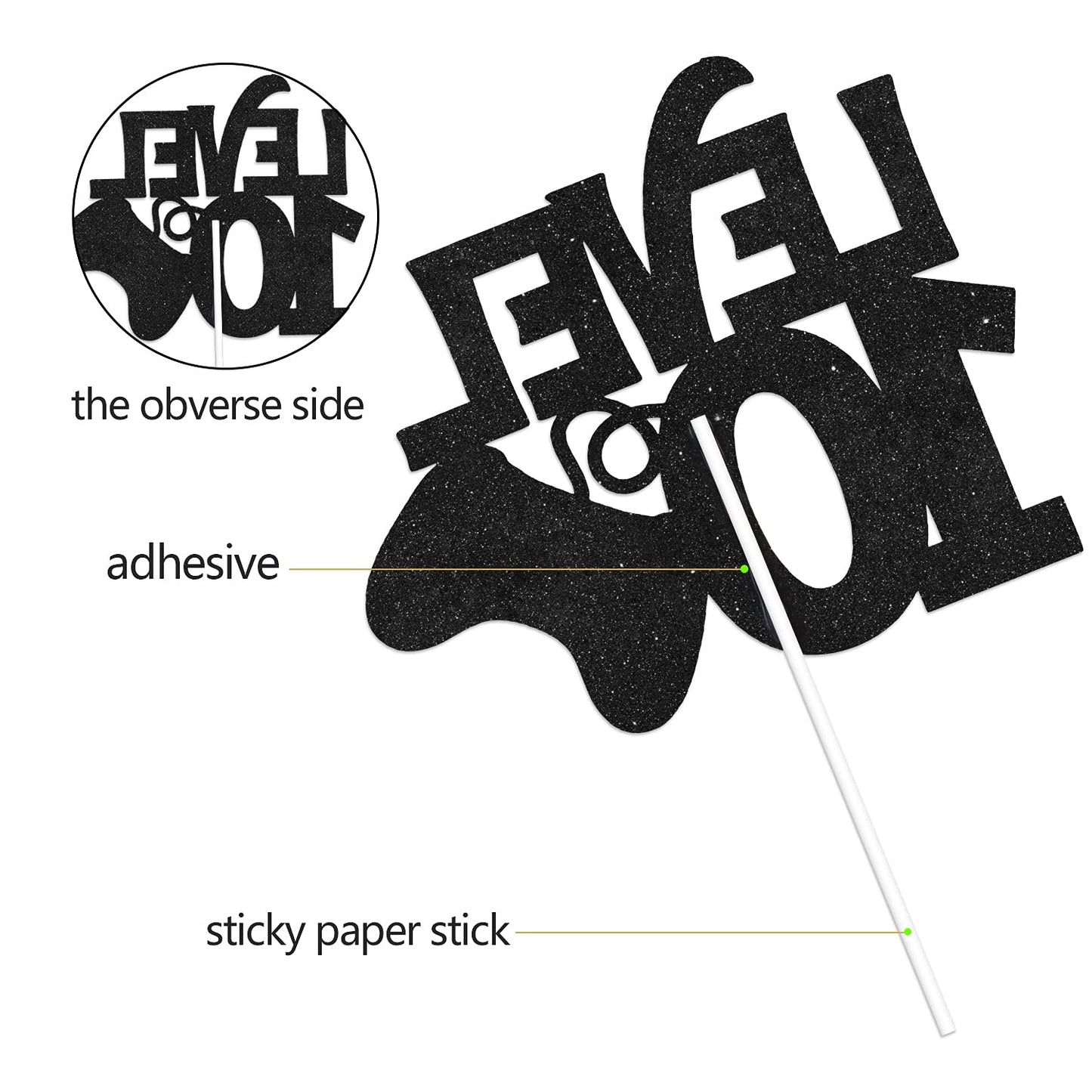 Caiwowo Level 10 Game Birthday Cake Topper, Paper, Black, Video Game Theme for Boys 10th Birthday Party