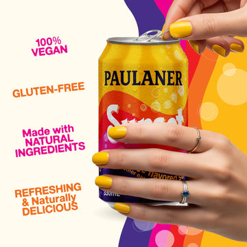 Paulaner Sunset Classic Orange Cola Soda Soft Drink | Fruity European Natural Sugar Spezi Soda Made in Germany | Vegan and Gluten-Free | 11.2 fl oz (330mL) Cans | 12-Pack Case of Soda