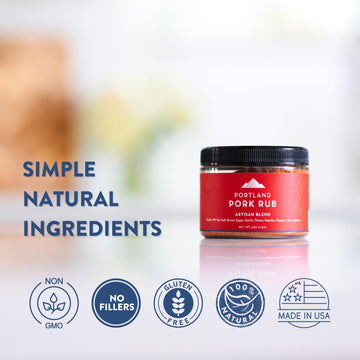 Portland Salt Co. Pork Rub BBQ Spice Blend - Sweet, Smoky, Non-GMO, 4 Oz