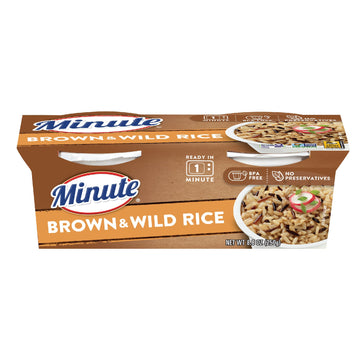 Minute Ready-to-Serve Brown and Wild Rice, Microwavable Rice Cups, 8.8-Ounce Cups (Pack of 8)