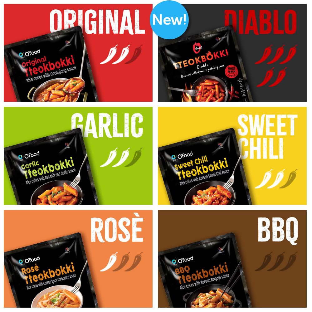 C O'Food Bbq Tteokbokki, Authentic Korean Rice Cakes, Korean Street Food Snack, Perfect With Cheese And Ramen Noodles, Ready To