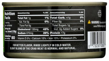 Crown Prince Fancy White Crab Meat, 6-Ounce Cans (Pack Of 6)