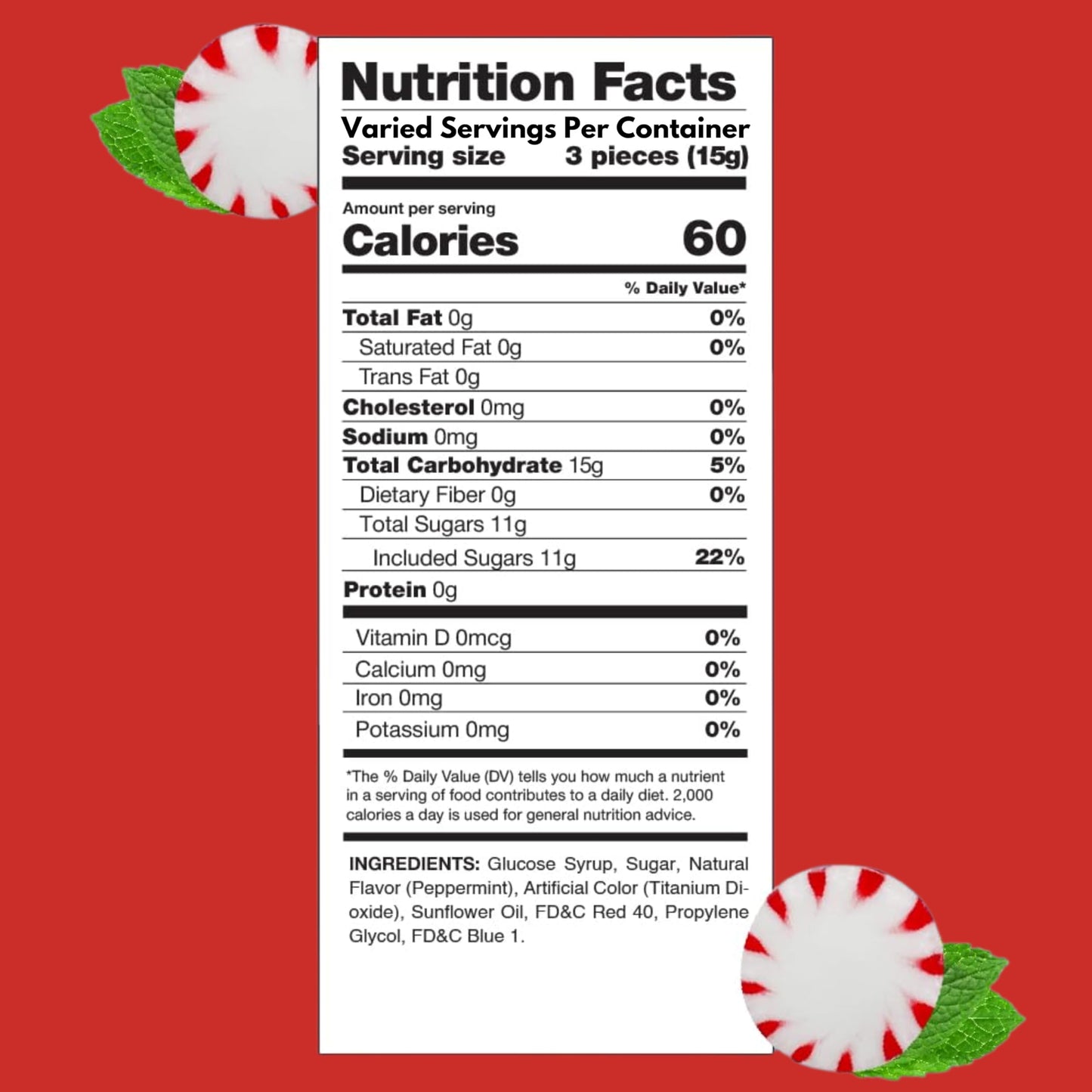 Holiday American Old Fashioned Peppermint Starlights Mints Hard Candy Discs Individually Wrapped Bulk 3 Lbs 200+ Pcs (48-Oz)