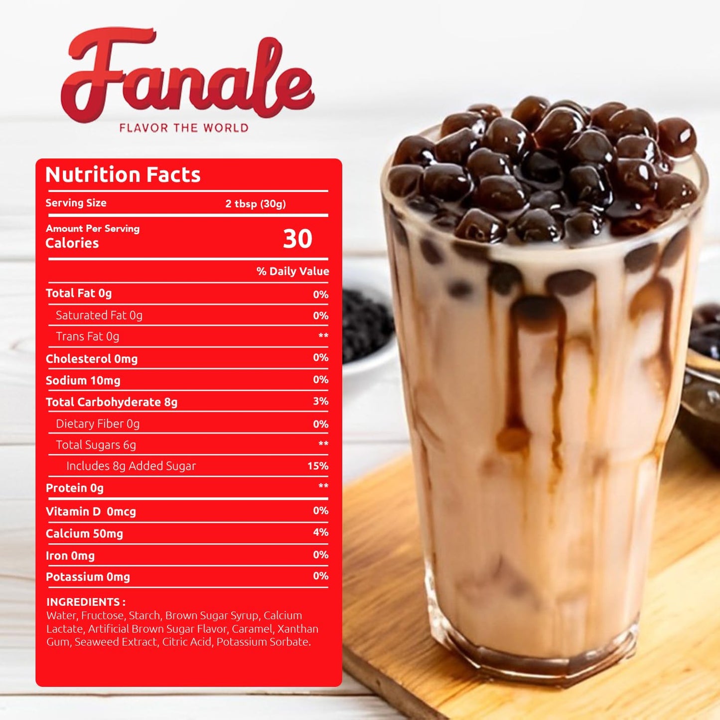 Fanale Brown Sugar Popping Boba Pearls, Vegan, Gluten Free, 1 Pound