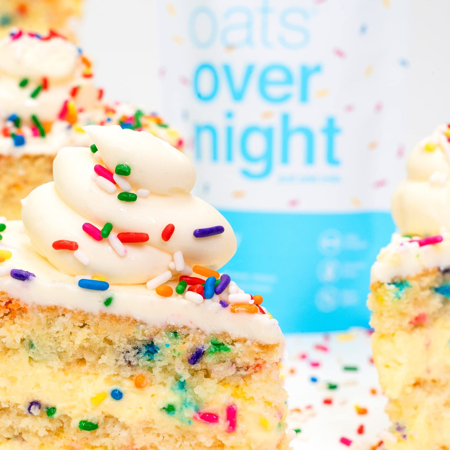 Oats Overnight Birthday Cake Overnight Oats, 20g Protein, 5g Fiber, Gluten Free, 2.7 oz (Pack of 8)