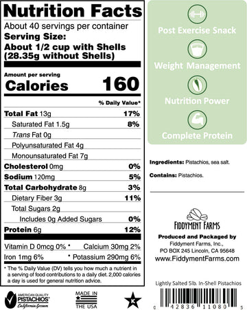 Fiddyment Farms In-Shell Lightly Salted Peanuts, 5 LB Pack