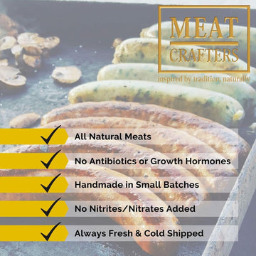 Meatcrafters Lamb Merguez Sausage With Fennel & Mint, No Antibiotics, Preservative Free, 12Oz (2-Pack, 8 Total Links)