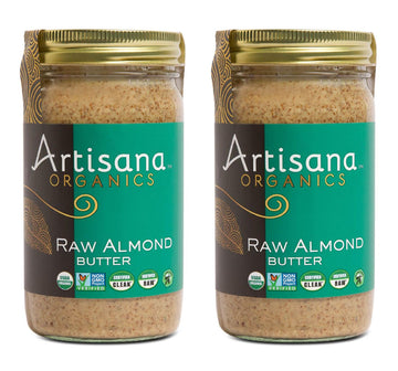 Artisana Organics Raw Almond Butter (2 Pack, 14Oz Jars) | No Sugar Added, No Palm Oil, Vegan, Paleo And Keto Friendly, Non-Gmo
