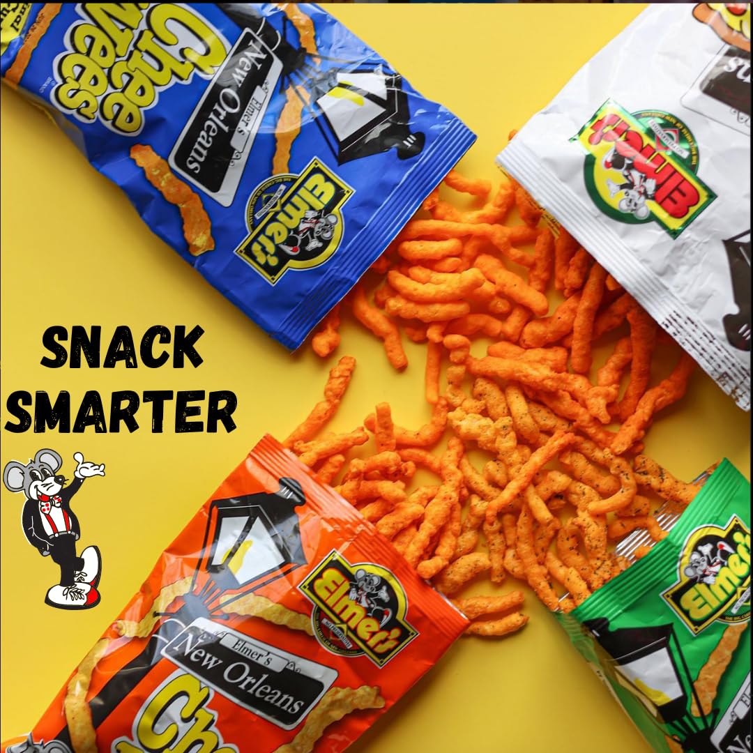 Elmer'S New Orleans Chee-Wee'S, Authentic Nola Bbq Flavor, Irresistible Crunchy Snack Delight 2 Oz Bags, Pack Of 6
