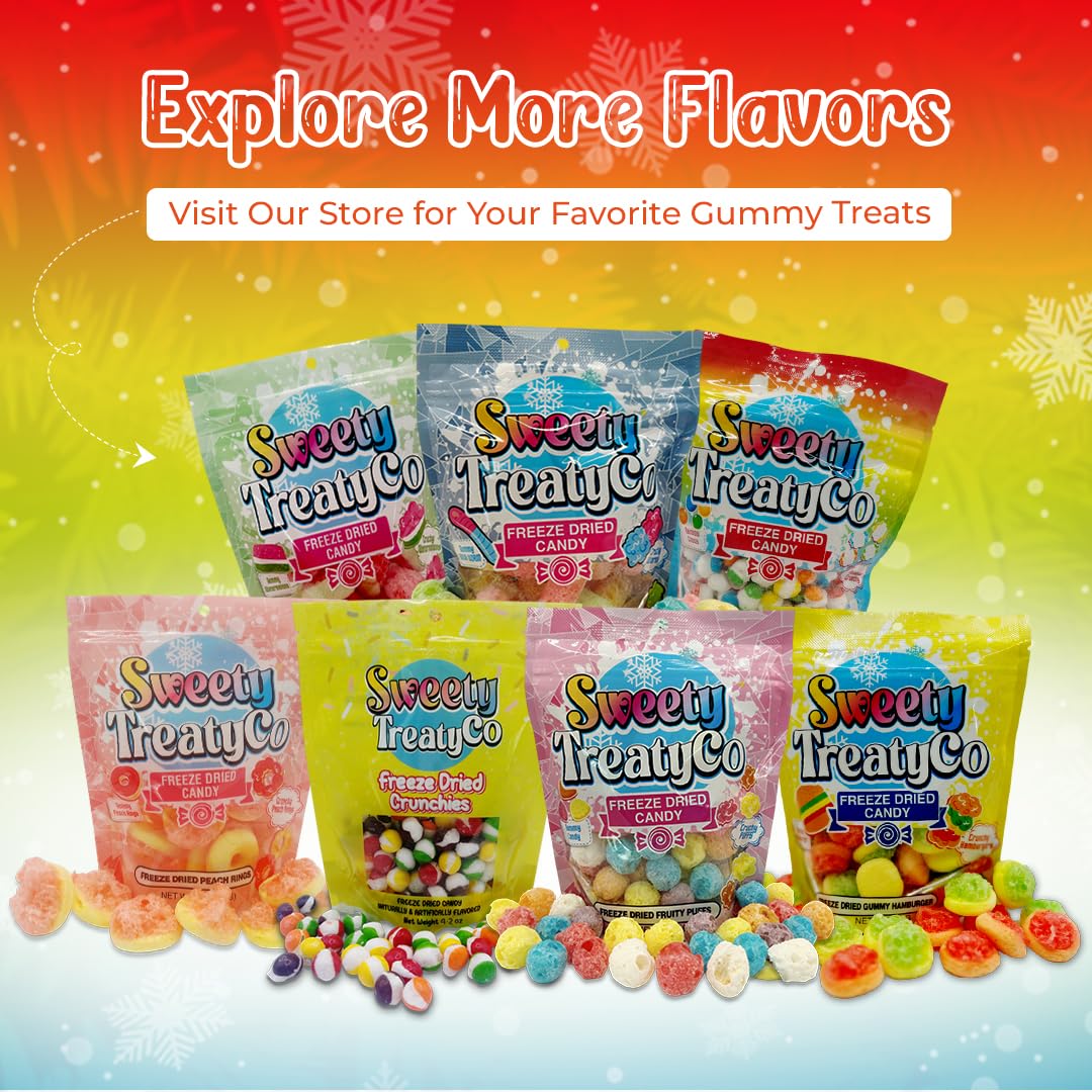 Sweety Treatyco. Freeze Dried Rainbow Gummies - Healthy Fruit Snacks - Freeze Dried Candy, Gluten-Free - Vegan-Friendly - No Add
