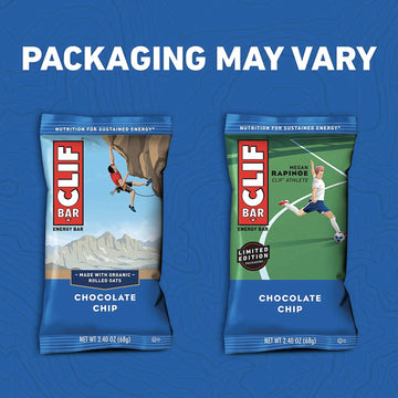 Clif Bars - Energy Bars - Chocolate Chip - Made With Organic Oats - Plant Based Food - Vegetarian - Kosher (2.4 Ounce Protein Ba