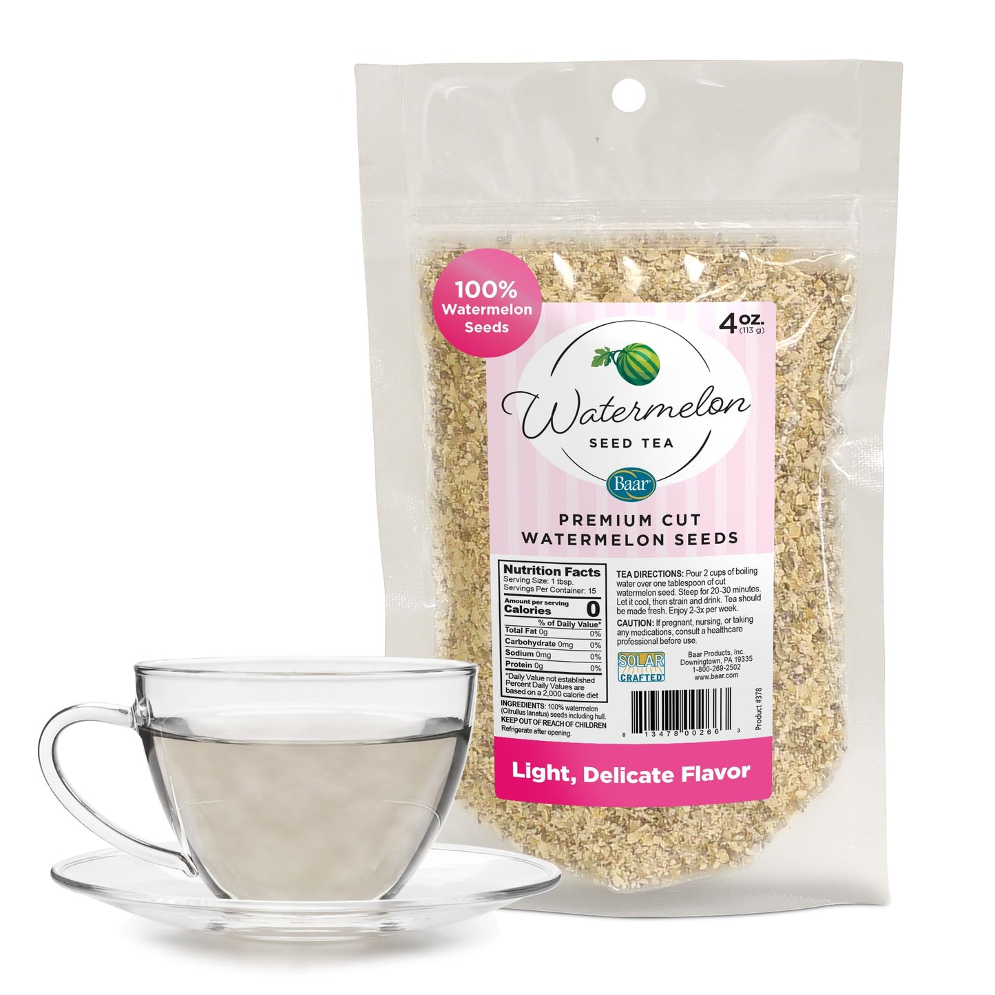 Baar - Watermelon Seed Tea- Made From Top-Grade Cut Whole Seeds - 4 Oz