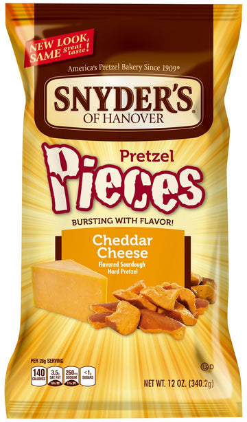 Snyders of Hanover Pretzel Pieces, Cheddar Cheese, 12 Oz