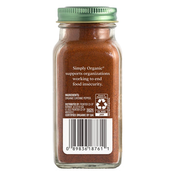 Simply Organic Cayenne Pepper, 2.89 Ounce, Pure, Organic Cayenne Peppers, No Gmo'S, Kosher Certified
