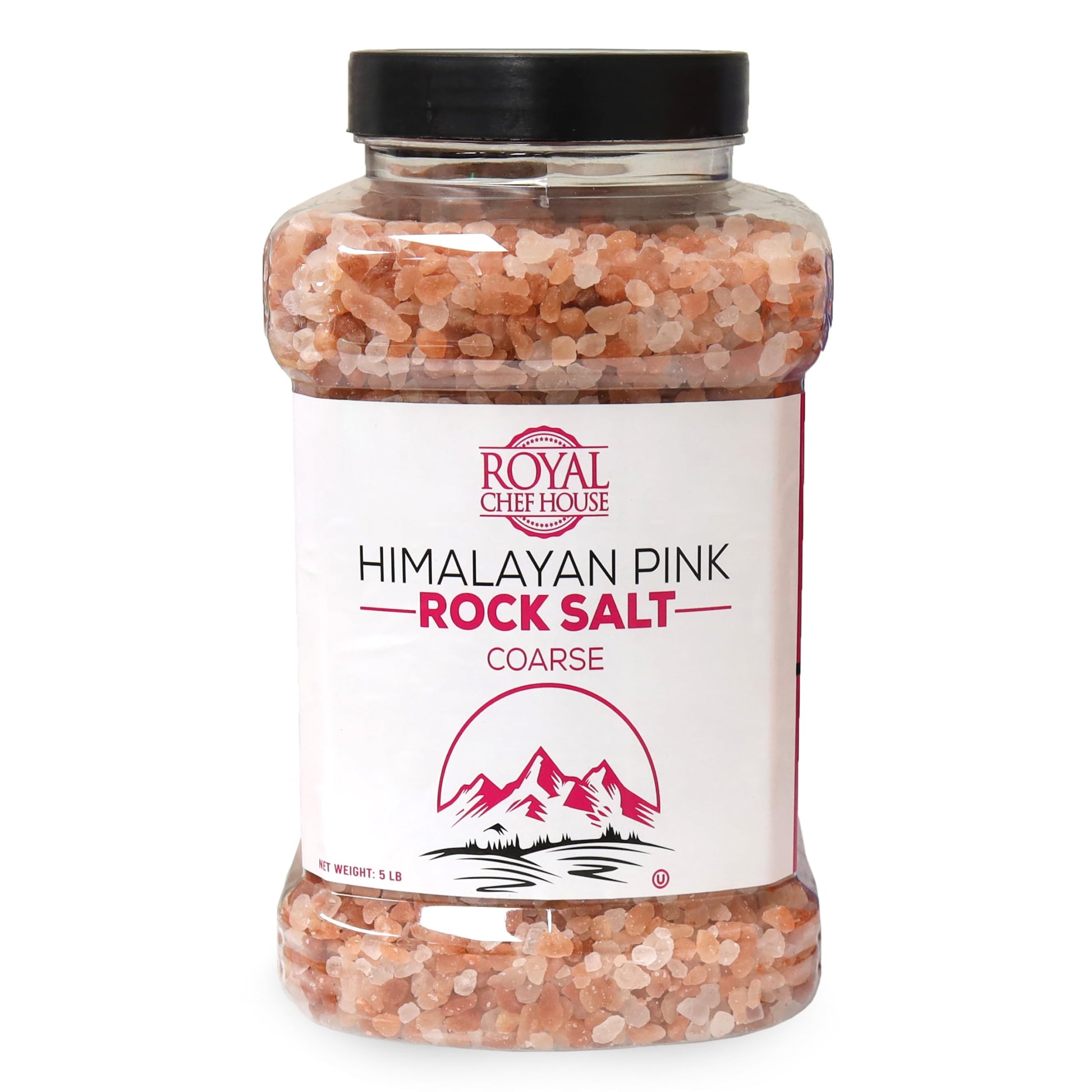 Royalhouse, Himalayan Pink Salt - 5 Lbs Coarse Grain Bulk In Jar, Pure Gourmet Crystals, Natural - Contains 84 Minerals, Suitabl