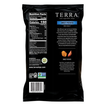 Terra Sweet Potato Chips, Crinkle Chips With Sea Salt, 5 Oz Bag (Pack Of 6)