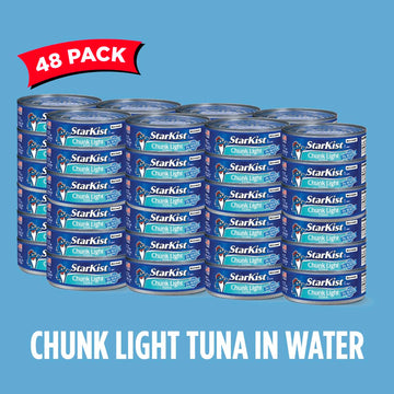 Starkist Chunk Light Tuna In Water, 5 Oz (48 Pack) Canned Tuna Fish, Wild Caught, Gluten Free, Ready To Eat, Perfect For Salads, Keto Meals And Snacks, With 20G Protein & 90 Calories Per Serving