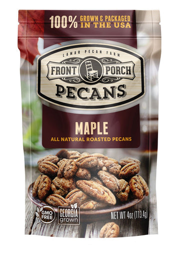 Front Porch Pecans, All Natural Maple Roasted Pecans, 4 Oz
