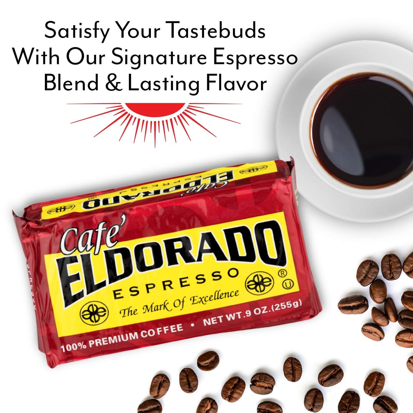 Eldorado Coffee Roasters Finely Ground Dark Roast Espresso - Caf   Eldorado Espresso - 9Oz Brick - Espresso Roast - Central And