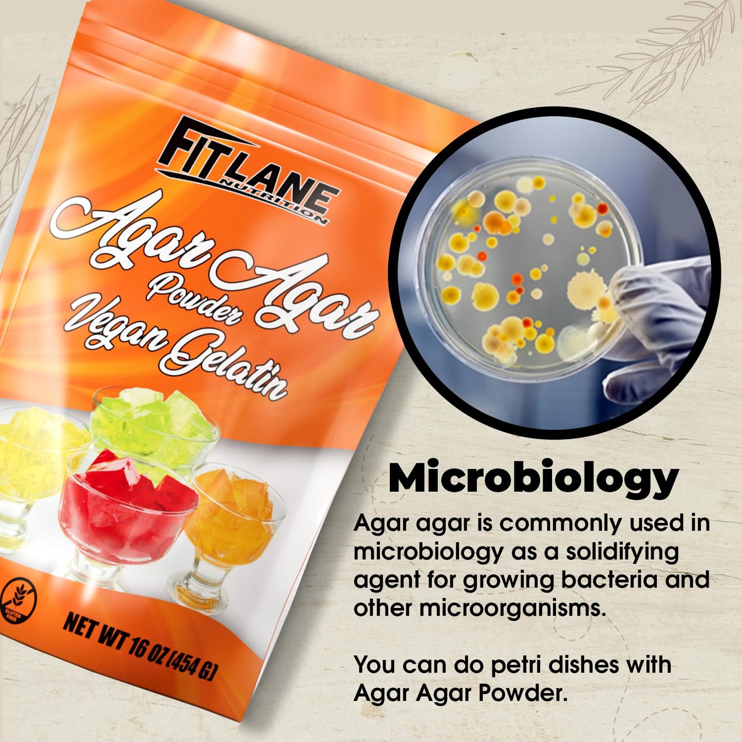 Agar Agar Powder 16 Oz - Vegan (Vegetarian) Gelatin. Non Gmo, Gluten Free And Nutrient Rich - Substitute For Beef Gelatin - Unfl