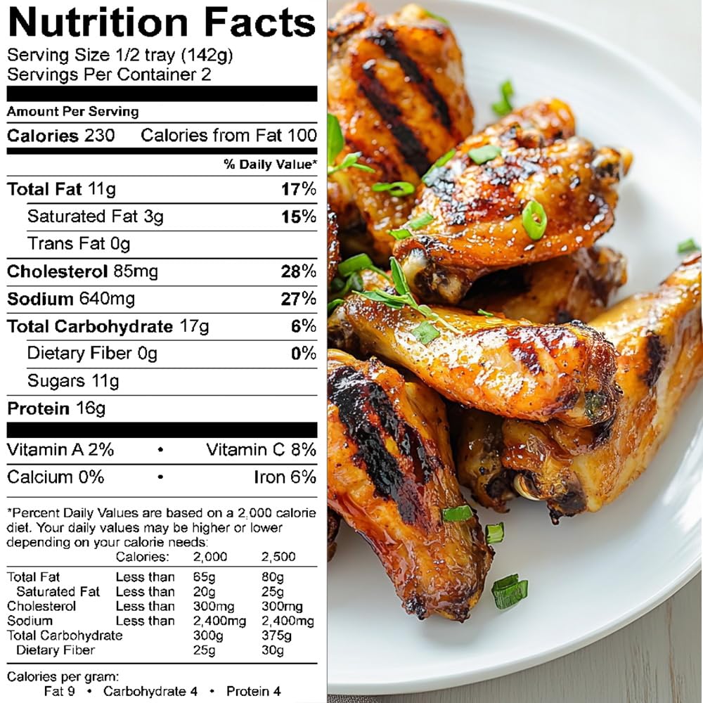 Grumpy Butcher Premium Premade Meals: Bbq Chicken Wings, 6 Pack (12 Oz Each, 4.5 Lb Total) - Artisan Frozen Meals - Small Batch