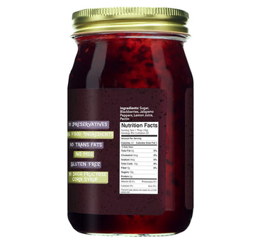 Green Jay Gourmet Blackberry Jalapeo Jam - All-Natural Blackberry Jam with Fresh Blackberries, Jalapeo Peppers & Lemon Juice - V