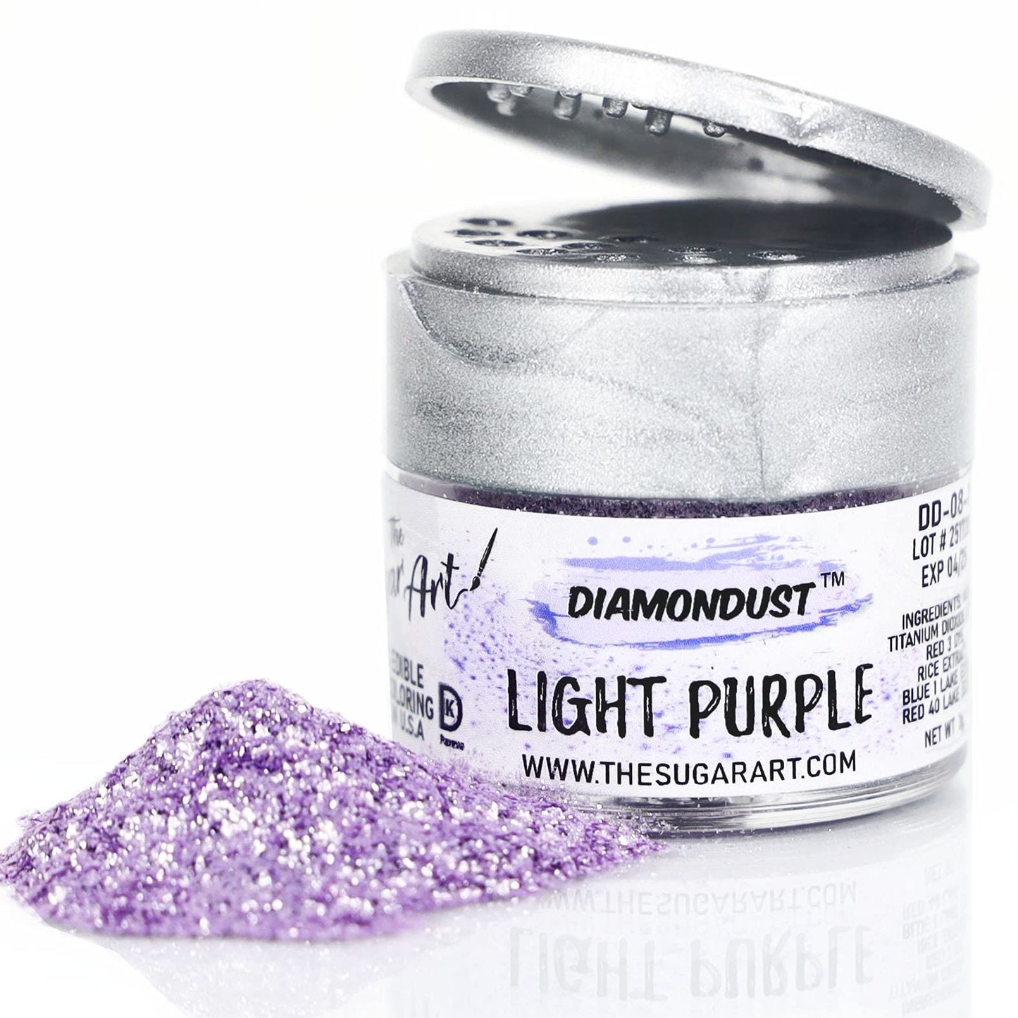 Light Purple Edible Glitter For Drinks, Cocktails, Cake Decorating, Strawberries, Chocolates & More | No Taste | 3G | 100% Food-Safe | Kosher, Vegan, Gluten & Nut Free | Diamondust By The Sugar Art …