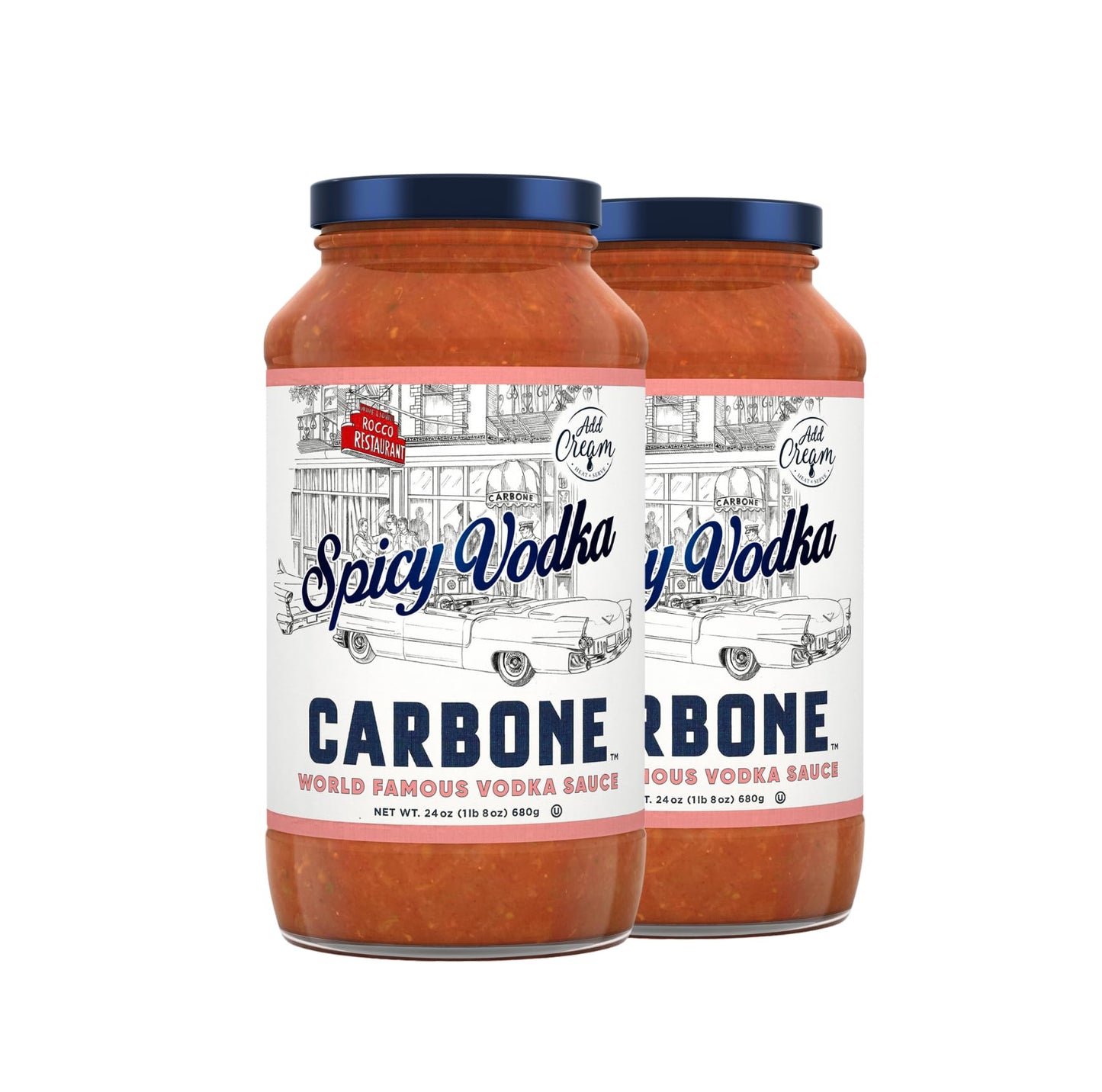 Carbone Spicy Vodka Pasta Sauce, Vegetarian & Gluten Free, 24 Fl Oz (Pack of 2)