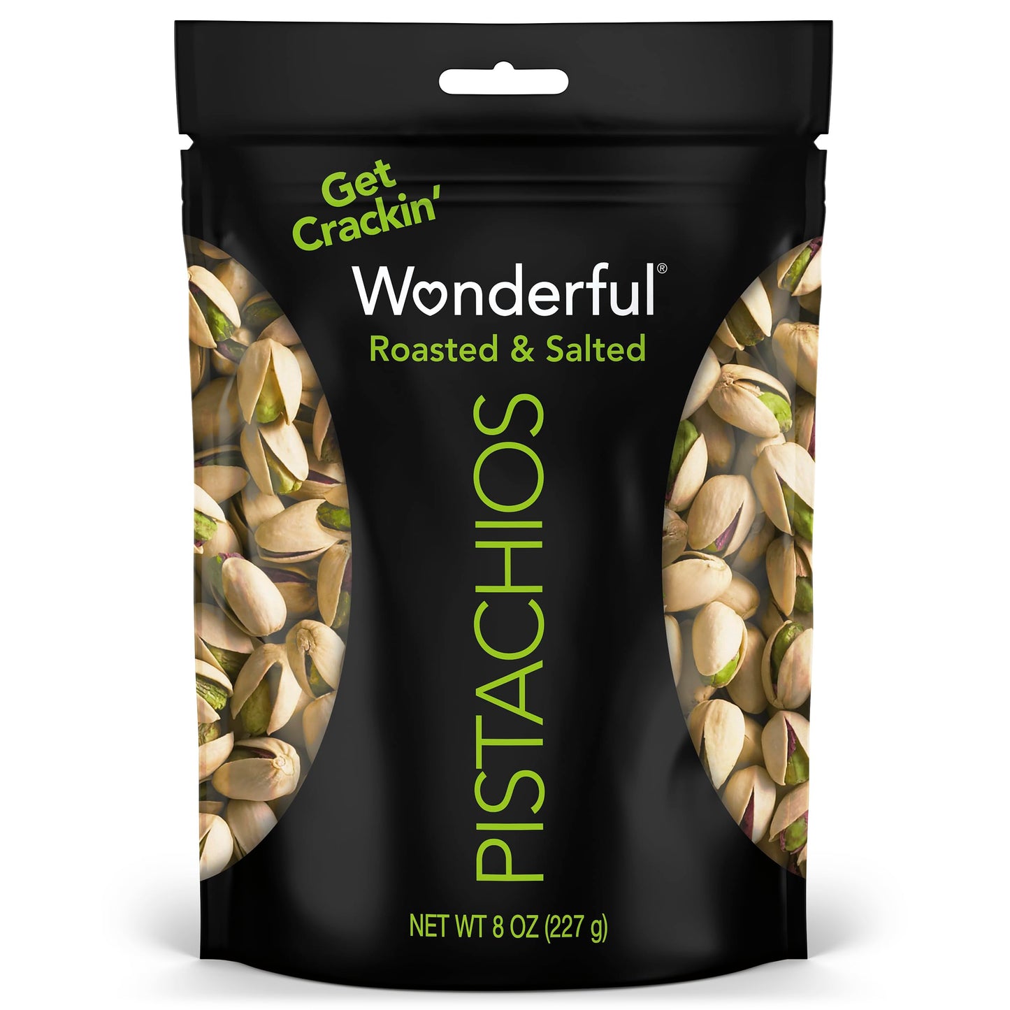 Wonderful Pistachios In Shell, Roasted And Salted Nuts, 8 Ounce Resealable Bag, Healthy Snack, Protein Snack, Pantry Staple