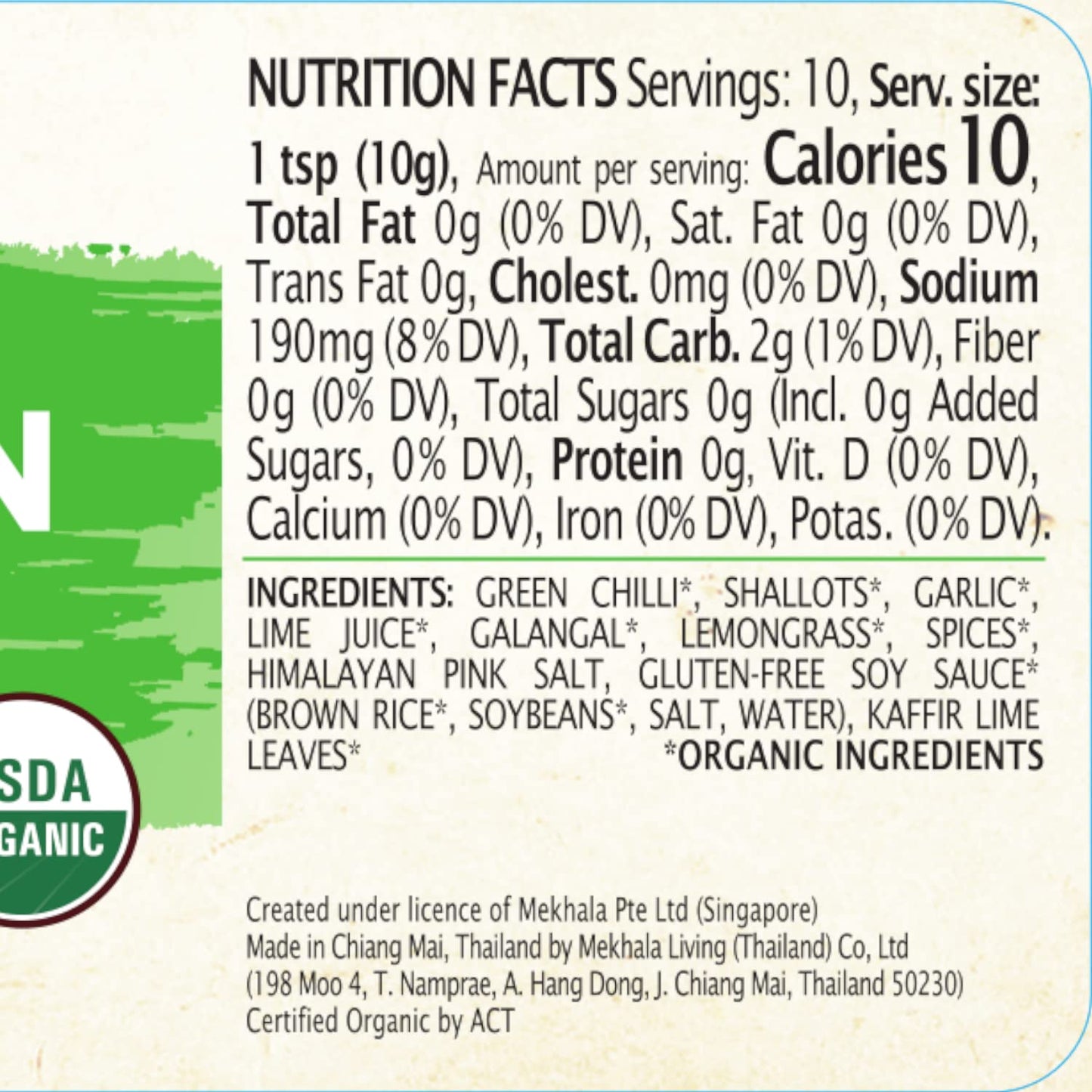 Mekhala Organic Gluten-Free Thai Green Curry Paste - 3.53oz - Pack of 1