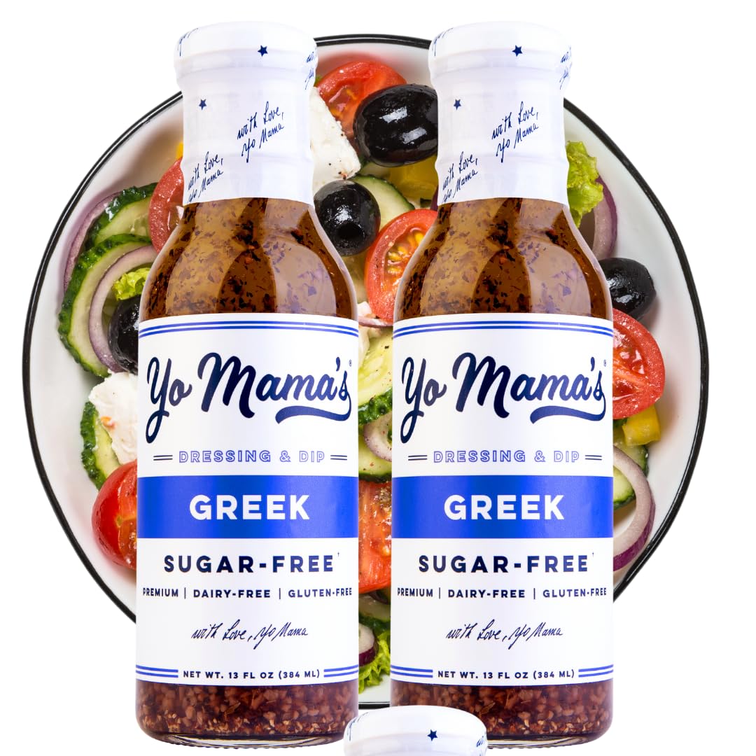 Yo Mamas Foods Keto Greek Dressing And Dip - Pack Of (2) - Low Carb, No Sugar, Low Sodium, And Gluten-Free