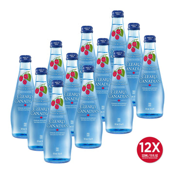 Clearly Canadian Country Raspberry Sparkling Spring Water Beverage, Natural & Carbonated, Flavored Seltzer Water, 1 Case (12 Bot