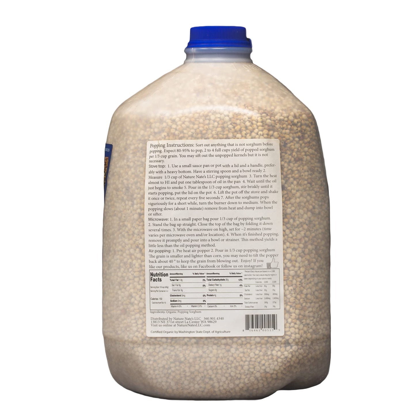 Organic DIY Popping Sorghum, Do It Yourself, Gluten Free, Lectin Free, Sorghum Kernels, Nature Nates LLC