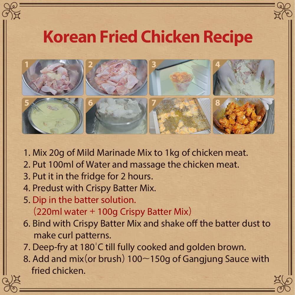 Foodrella Korean Fried Chicken Sweet & Spicy Yangnyeom Gangjung Sauce, 2.2 LB (1kg)