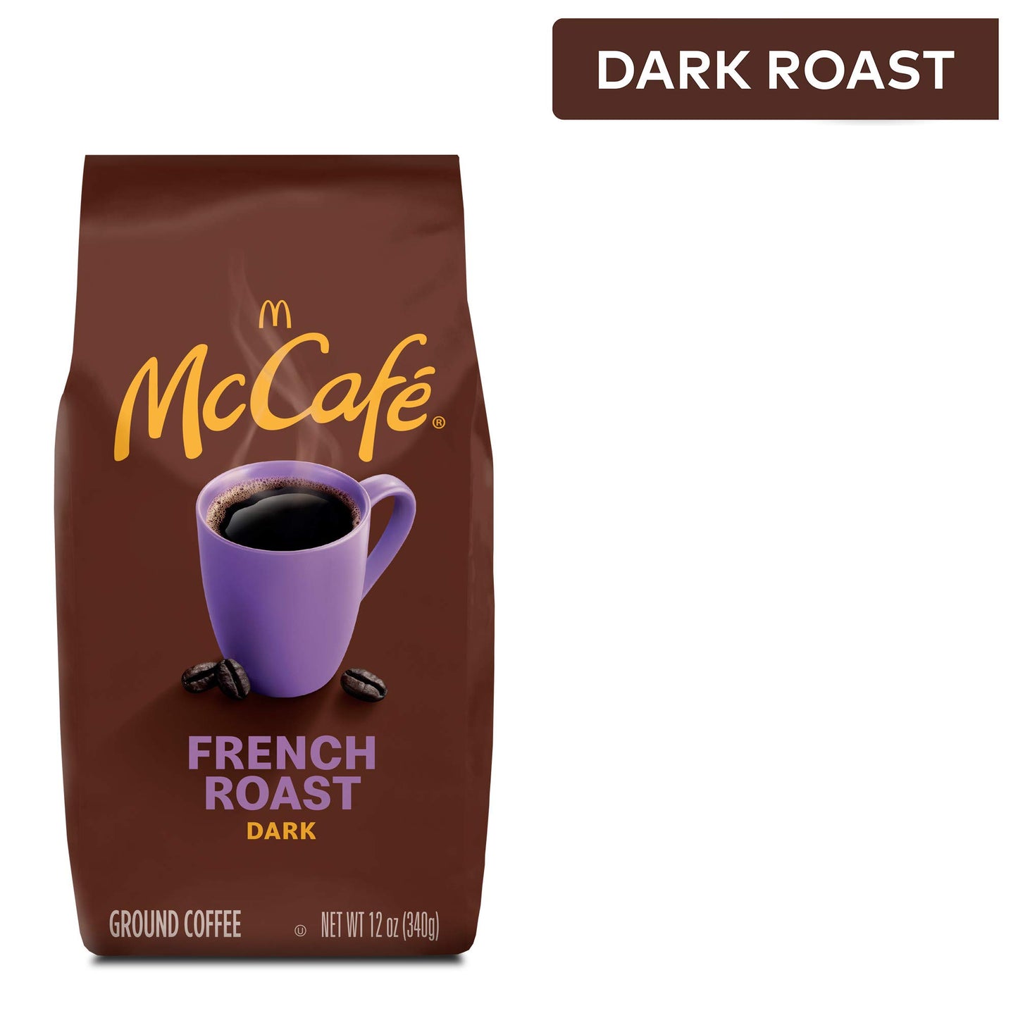 McCafe French Roast Ground Coffee, Dark Roast, 12 oz Bag, Brown, Model 5000358166
