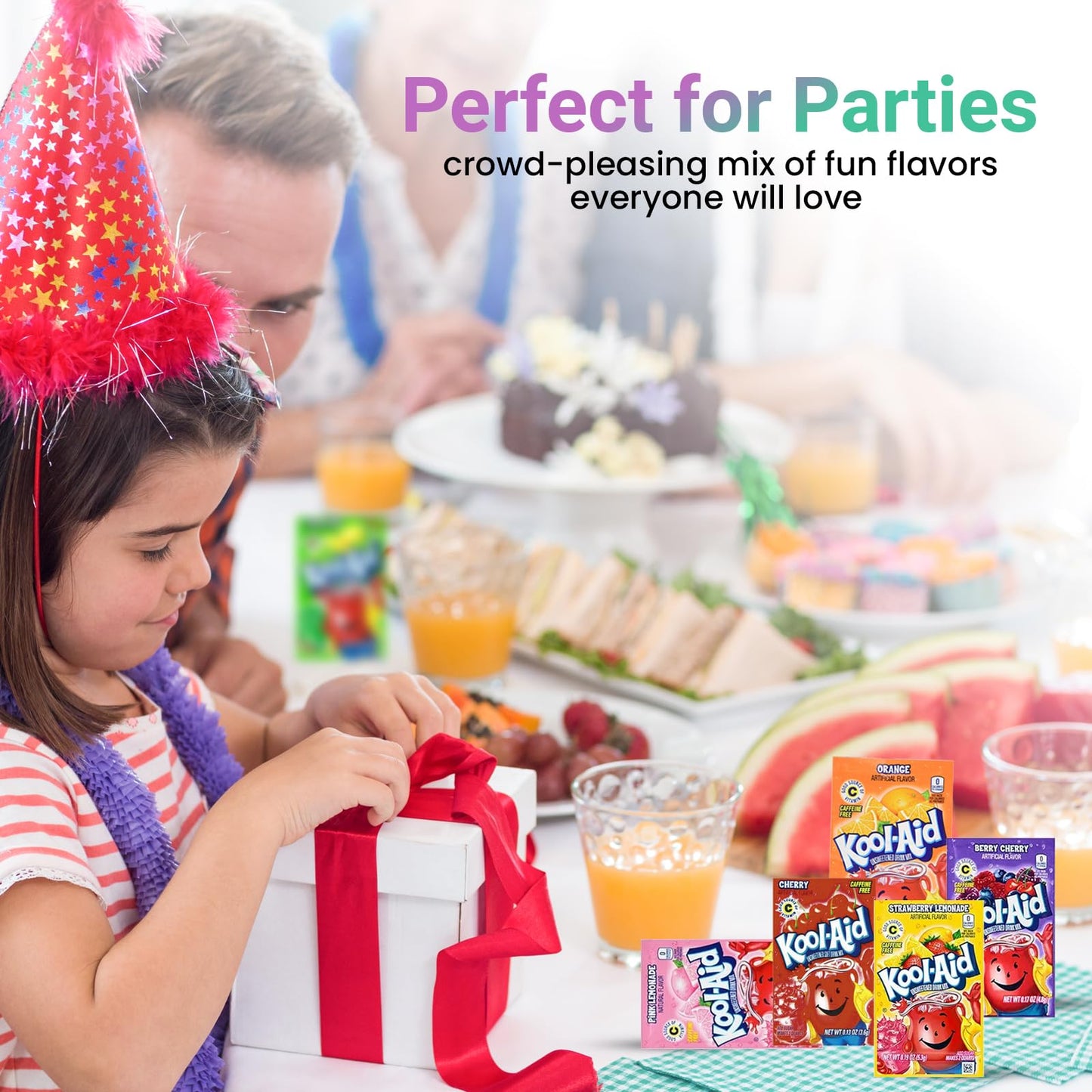 D.F. LUXURY Kool Aid Packets Ultimate Variety - 18 Flavors, 36 Packets, Includes Cherry, Grape, Lemonade, Strawberry & More